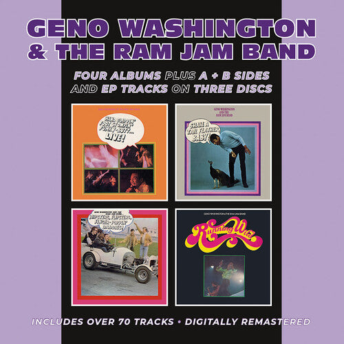 Washington, Geno & the Ram Jam Band: Hand Clappin' Foot Stompin' Funky-Butt... Live! / Shake A Tail Feather/ Hipsters, Flipsters, Finger-Poppin' Daddies! / Running Wild Plus A &B Sides & EP Tracks