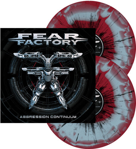 Fear Factory: Aggression Continuum (Red & Blue Swirl w/ Black Splatter)