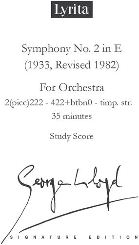 Lloyd, George: Lloyd: Symphony No. 2 - Study Score