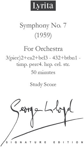 Lloyd, George: Lloyd: Symphony No. 7 - Study Score