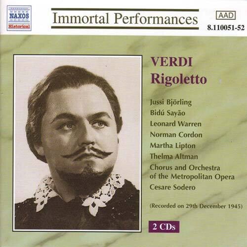 Verdi: Verdi: Rigoletto (Bjorling Sayao Warren) (1945)