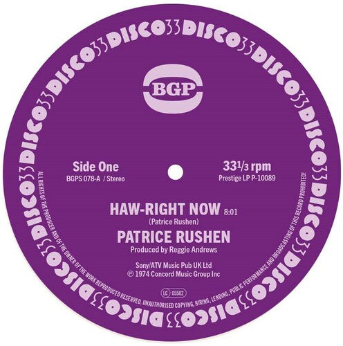 Rushen, Patrice: Haw-Right Now / Kickin' Back