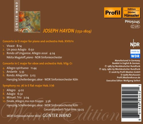 Haydn / Magaloff / Schellenberger / Wand: Wand-Edition: Concerto for Piano Oboe & Orchestra