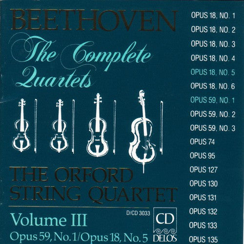 Beethoven / Orford String Quartet: Complete Quartets 3