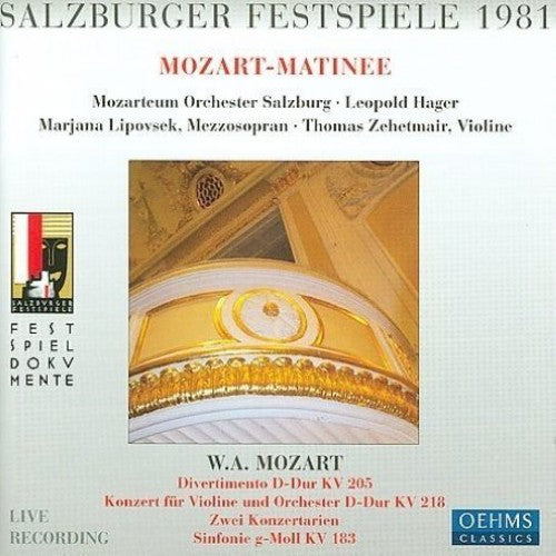 Mozart / Lipovsek / Zehetmair / Hager: Salzburg Festival 1981