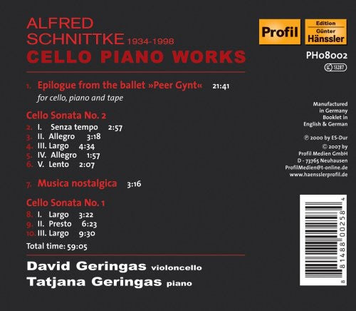 Schnittke / Geringas, David & Tatjana: Epiloge from the Ballet / Cello Sonata