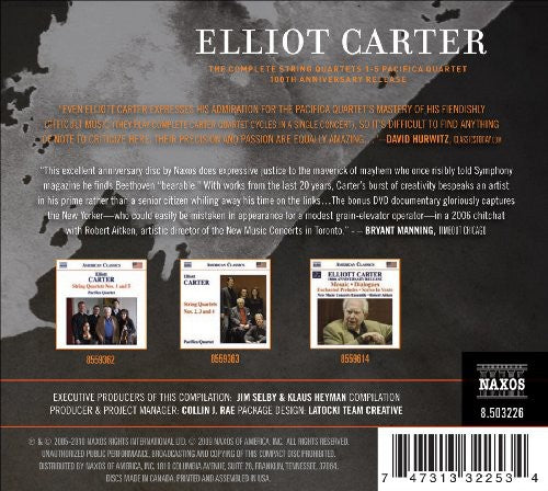 Carter / Pacifica Quartet / New Music Consorts Ens: Complete String Quartet
