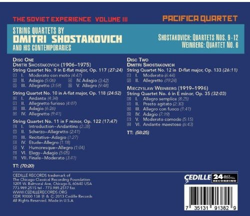 Shostakovich / Pacifica Quartet: Soviet Experience 3
