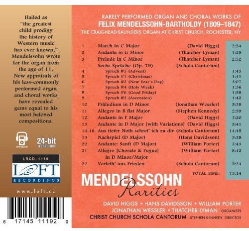 Mendelssohn / Davidsson: Mendelssohn Rarities