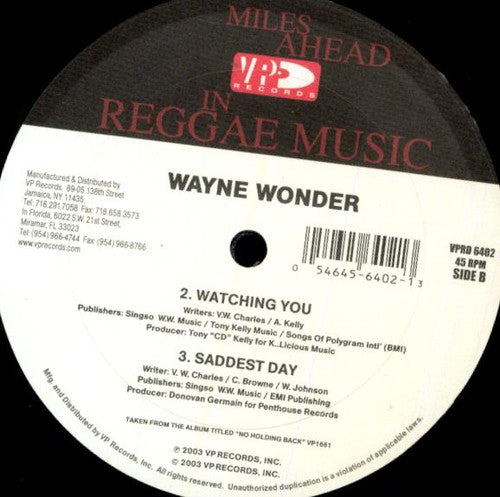 Wonder, Wayne: No Letting Go